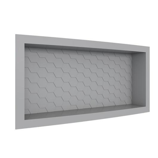 Nicho Parede Para Banheiro 60x27x9cm Termoplástico Cozimax Cinza
