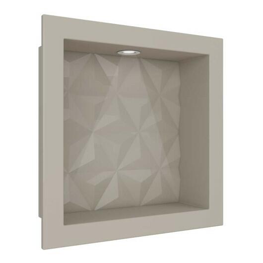 Nicho Para Banheiro 30x30 Com LED Mármore Sintético Cozimax Bege Textura