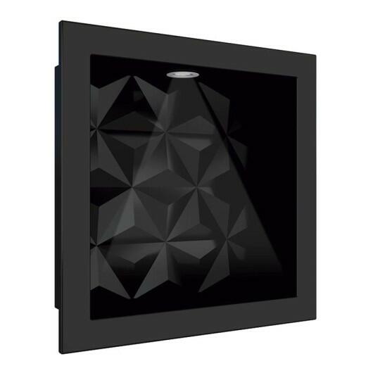 Nicho Para Banheiro 30x30 Com LED Mármore Sintético Cozimax Preto Textura