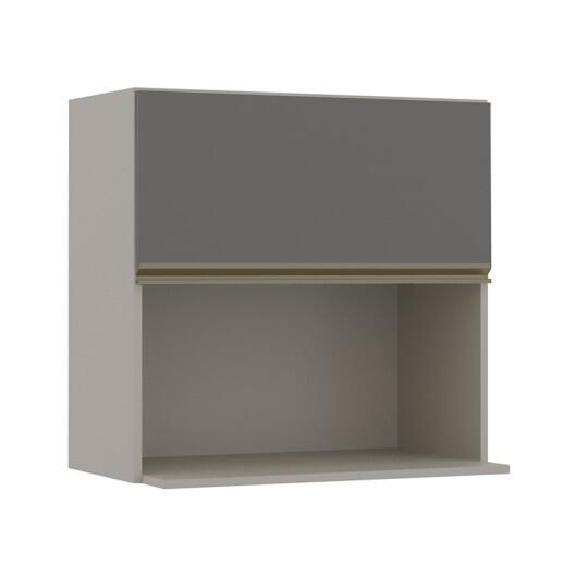 Módulo Armário Aéreo Nicho Micro-Omdas 68x70 100% MDF Cozinha Modulada Gold Robel Fendi/Cinza