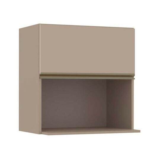 Módulo Armário Aéreo Nicho Micro-Ondas 68x70x43cm 100% MDF Cozinha Modulada Gold J Robel Fendi/Fendi Matte