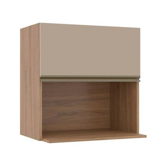 Módulo Armário Aéreo Nicho Micro-Ondas 68x70x43cm 100% MDF Cozinha Modulada Gold J Robel Hanover/Fendi Matte