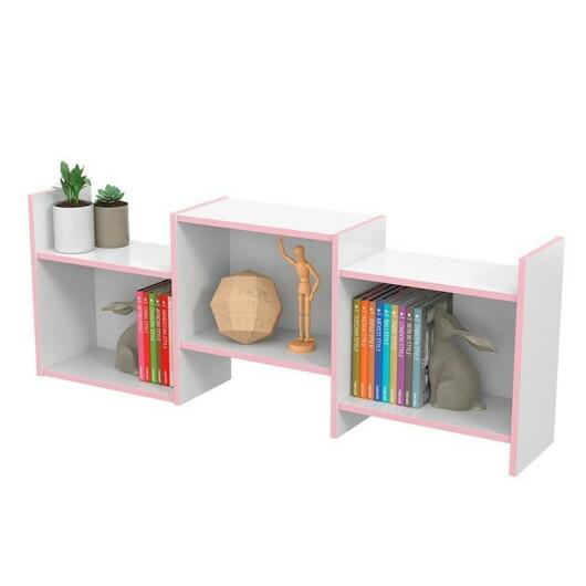 Nicho de Parede Decorativo Livros 124cm Million Patrimar Branco/Rosa