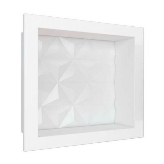 Nicho Para Banheiro 40x30x10 Mármore Sintético Cozimax Branco Textura