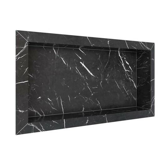 Nicho Para Banheiro 60x30x10 Porcelanato Polido Diamante Cozimax Preto