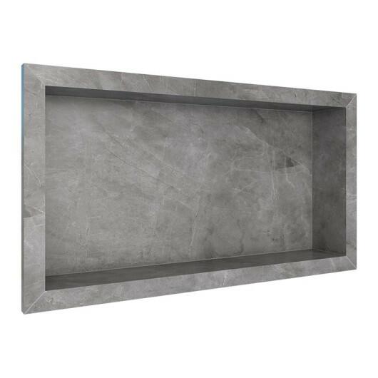 Nicho Para Banheiro 60x30x10 Porcelanato Polido Tradicional Cozimax Cinza