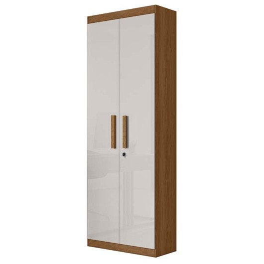 Organizador Multiuso Quarto Sala Escritório 2 Portas 204x70cm Delta Lukaliam Jequitiba/Off White