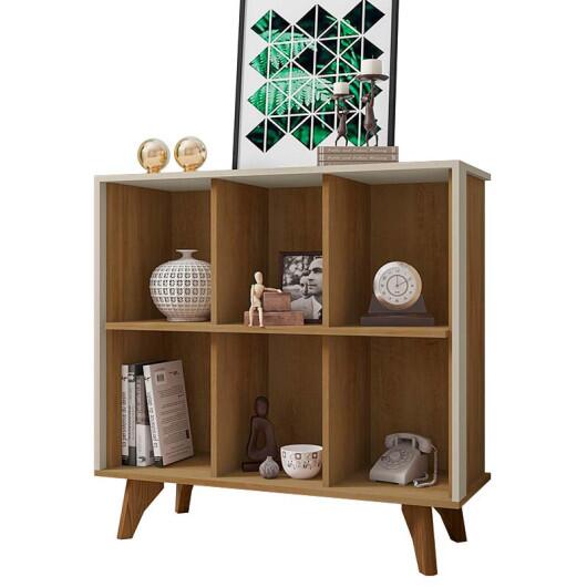 Estante de Livro Organizador Retro Lisboa RV Móveis Cinamomo/Off White