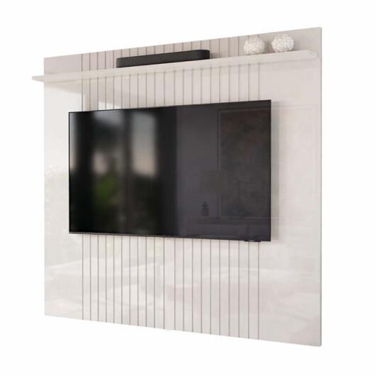 Painel Para TV 75 Polegadas 186x180cm Frisado Atlas Lukaliam Off White