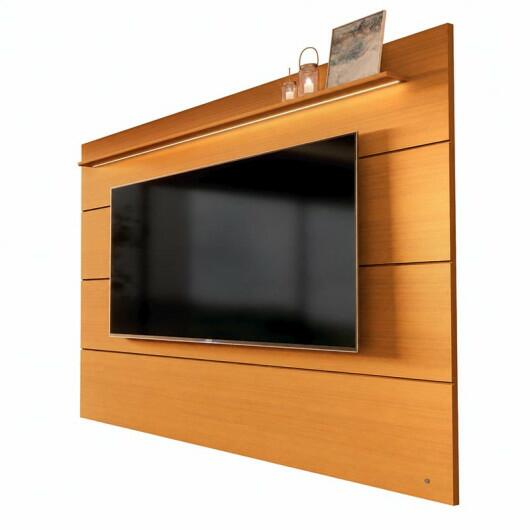 Painel Ripado Moderno Para TV 85¨ Com LED 218cm Bliss EDN 2.2 EDN Cedro