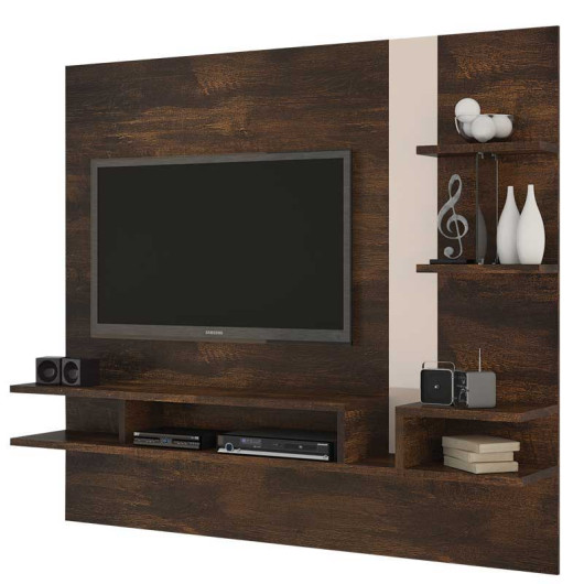 Painel Suspenso Para TV 50 Polegadas Cross 1.8 Lukaliam Noce/Off White