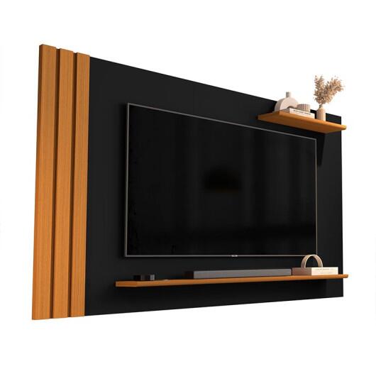 Painel Ripado Para TV 75¨ 176cm Laus 1.8 EDN Preto/Cedro