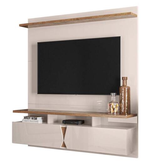 Painel Para TV Até 55 Pol Imola 1.36 Lukaliam Off White/Canela