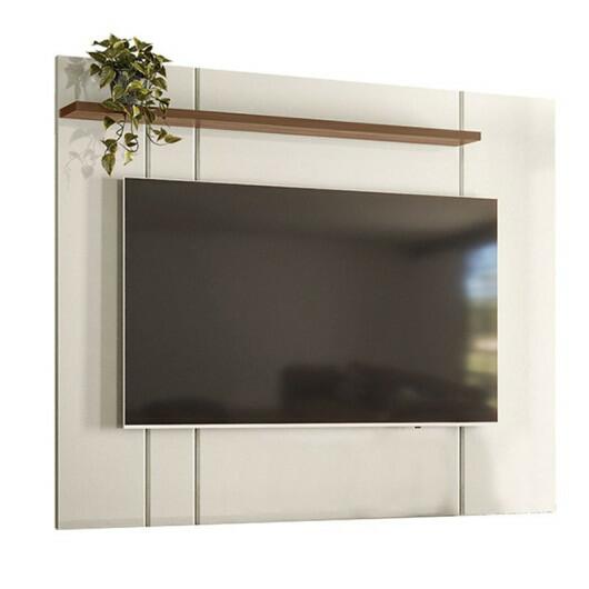 Painel Para TV 65 Polegadas 1.6 Zacat EAX Móveis Off White/Cedro