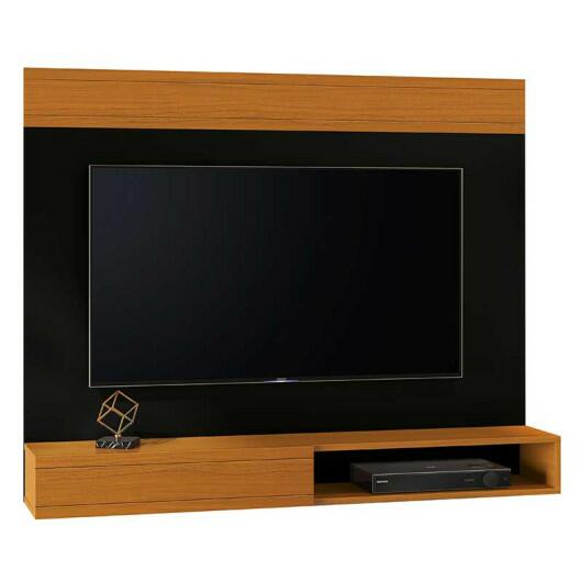 Painel Para TV 55 Polegadas 136cm Ravi EDN Preto/Cedro