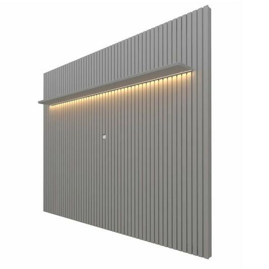 Painel Ripado 230x250 Com LED Para TV 85 Polegadas Nobre Gelius Cinza