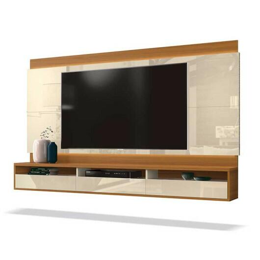 Painel Suspenso Para TV até 75 Pol Savoy 2.0 EDN Off White/Cedro