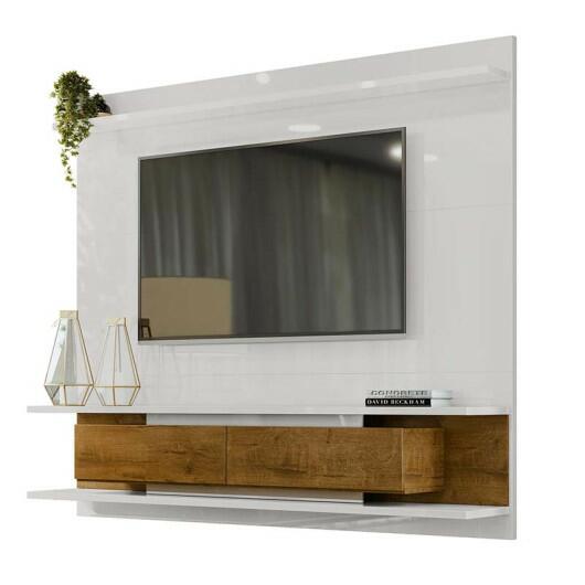 Painel Para TV Até 55 Pol Siena 1.8 Lukaliam Off White/Canela