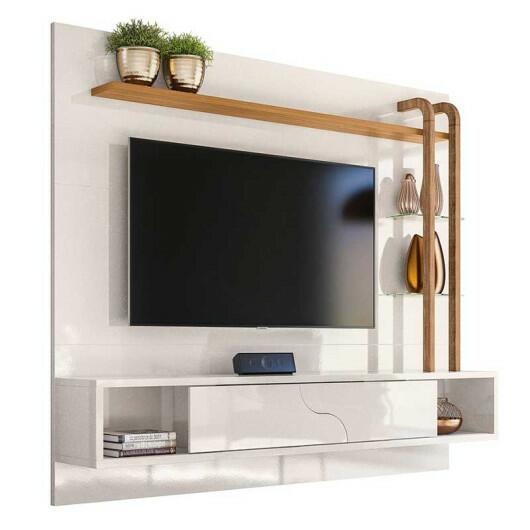 Painel Para TV 55 Polegadas 180cm Supreme 1.8 Lukaliam Off White/Tauari