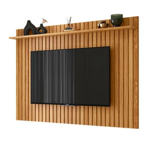 Painel Ripado Para TV até 75 Polegadas Dallas 184x136 Lukaliam Freijo/Off White