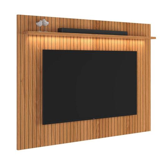 Painel Para TV 75 Polegadas 180cm Com LED Évora Lukaliam Jequitiba Ripado 3D
