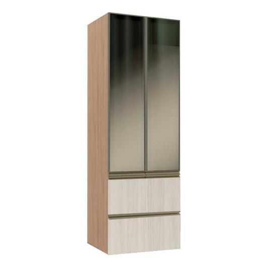 Módulo Paneleiro 172x70x56cm 2 Portas Vidro Reflecta 2 Gavetas 100% MDF Cozinha Modulada Gold J Robel Hanover/Aspen