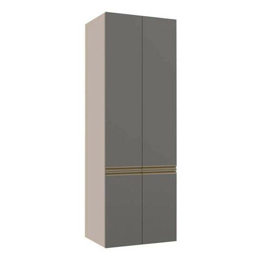 Módulo Paneleiro 70cm 4 Portas 208x70x56cm 100% MDF Cozinha Modulada Gold J Robel Fendi/Cinza Matte