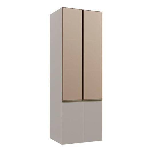 Módulo Paneleiro 70cm Com Vidro Reflecta 100% MDF Cozinha Modulada Gold Robel Fendi/Fendi/Reflecta
