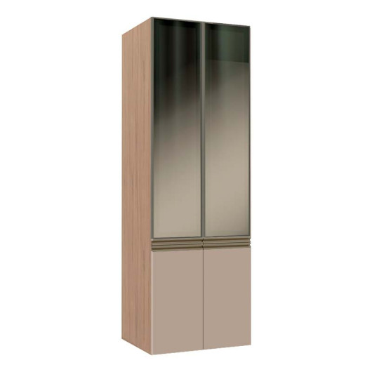 Módulo Paneleiro 70cm Vidro Reflecta 208x70x56cm 100% MDF Cozinha Modulada Gold J Robel Hanover/Fendi Matte