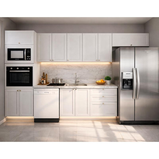 Projeto Cozinha Deborah 350cm Com Ilha 188cm Provence Robel Branca