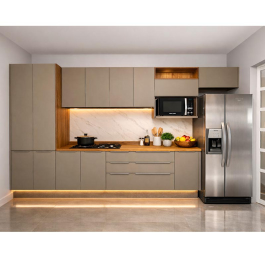 Projeto Cozinha Ju Helena 2 Paredes Gold Slim Robel Hanover/Fendi Matte