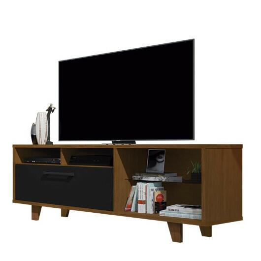 Rack Bancada Para TV 60 Polegadas 5054 JB Bechara Caramelo/Preto