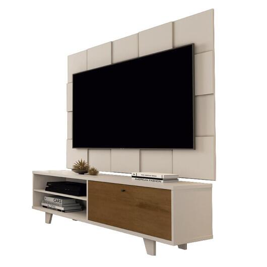 Rack 5959 Com Painel 5095 Para TV Até 55 JB Bechara Pérola/Caramelo
