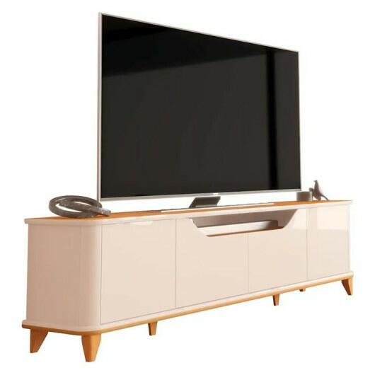 Rack Para Sala 200cm Para TV até 85¨ Aron 2.0 EDN Off White/Cedro