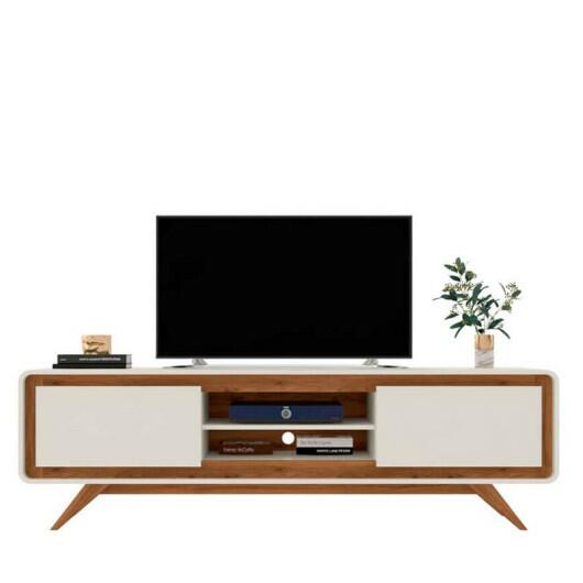 Rack Para Sala TV 65 Channel Fabrimoveis Off White/Nature