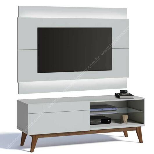Rack com Painel Para TV Classic 1G 1.4 Com LED Imcal Branco