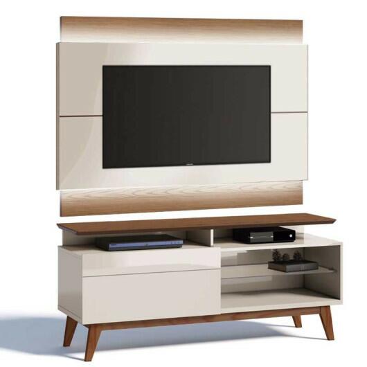 Rack com Painel Para TV Classic Mais 1G 1.4 Com LED Imcal Off White/Freijo