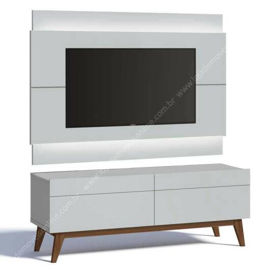 Rack com Painel Para TV Classic 2G 1.4 Com LED Imcal Branco