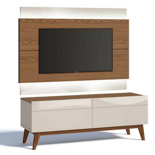 Rack com Painel Para TV Classic 2G 1.4 Com LED Imcal Freijo/Off White