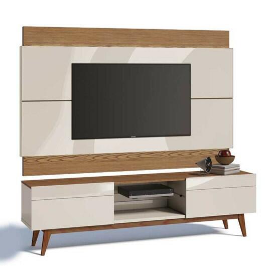 Rack com Painel Para TV Classic 2G 1.8 Imcal Off White/Freijo