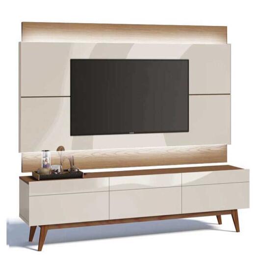 Rack com Painel Para TV Classic 3G 1.8 Com LED Imcal Off White/Freijo