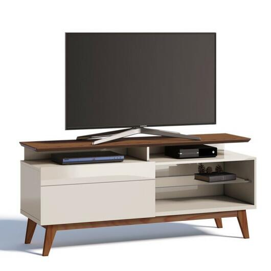 Rack Pequeno TV 55 Polegadas Classic 1G Mais 1.4 Imcal Off White/Freijó