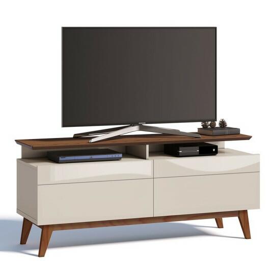 Rack Pequeno TV 55 Polegadas Classic Mais 2G 1.4 Imcal Off White/Freijó