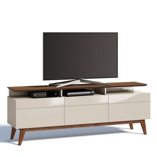 Rack Para Sala TV 65 Polegadas Classic Mais 3G 1.8 Imcal Off White/Freijó