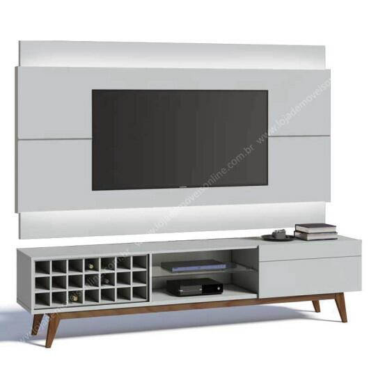 Rack com Painel Para TV Classic AD 2.2 Com LED Imcal Branco