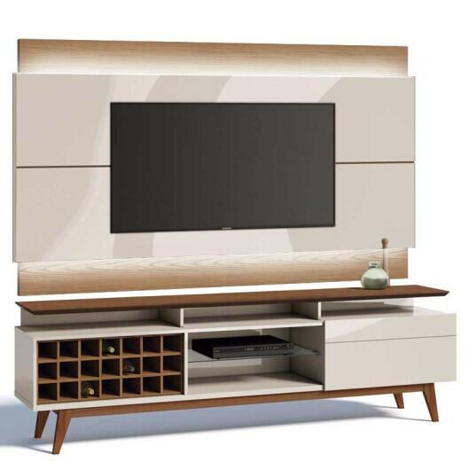 Rack com Painel Para TV Classic AD Mais 2.2 Com LED Imcal Off White/Freijo