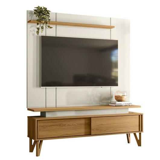 Rack Com Painel Para TV 65 Polegadas 1.6 Zacat EAX Móveis Freijo/Off White