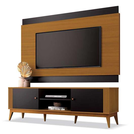Rack Com Painel Legacy 160cm Para TV 60 Polegadas EDN Preto/Cedro