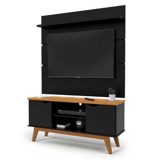 Rack com Painel Para TV 46 Polegadas 140cm Prism 1.4 Patrimar Preto/Cinamomo