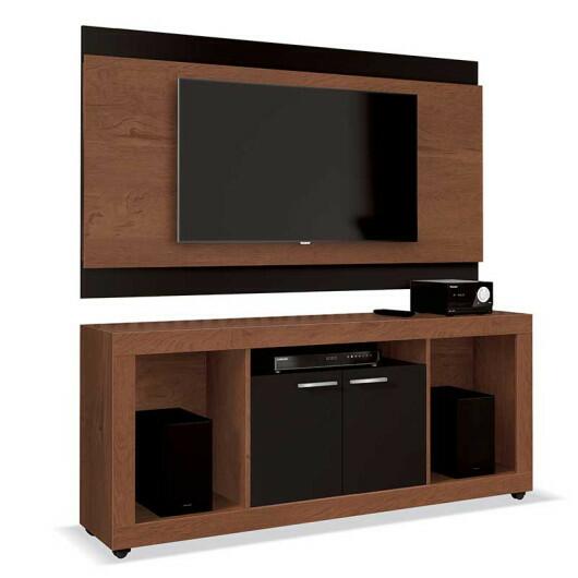 Rack Com Painel Para Sala TV 50 Pol Triton EDN Naturale/Preto